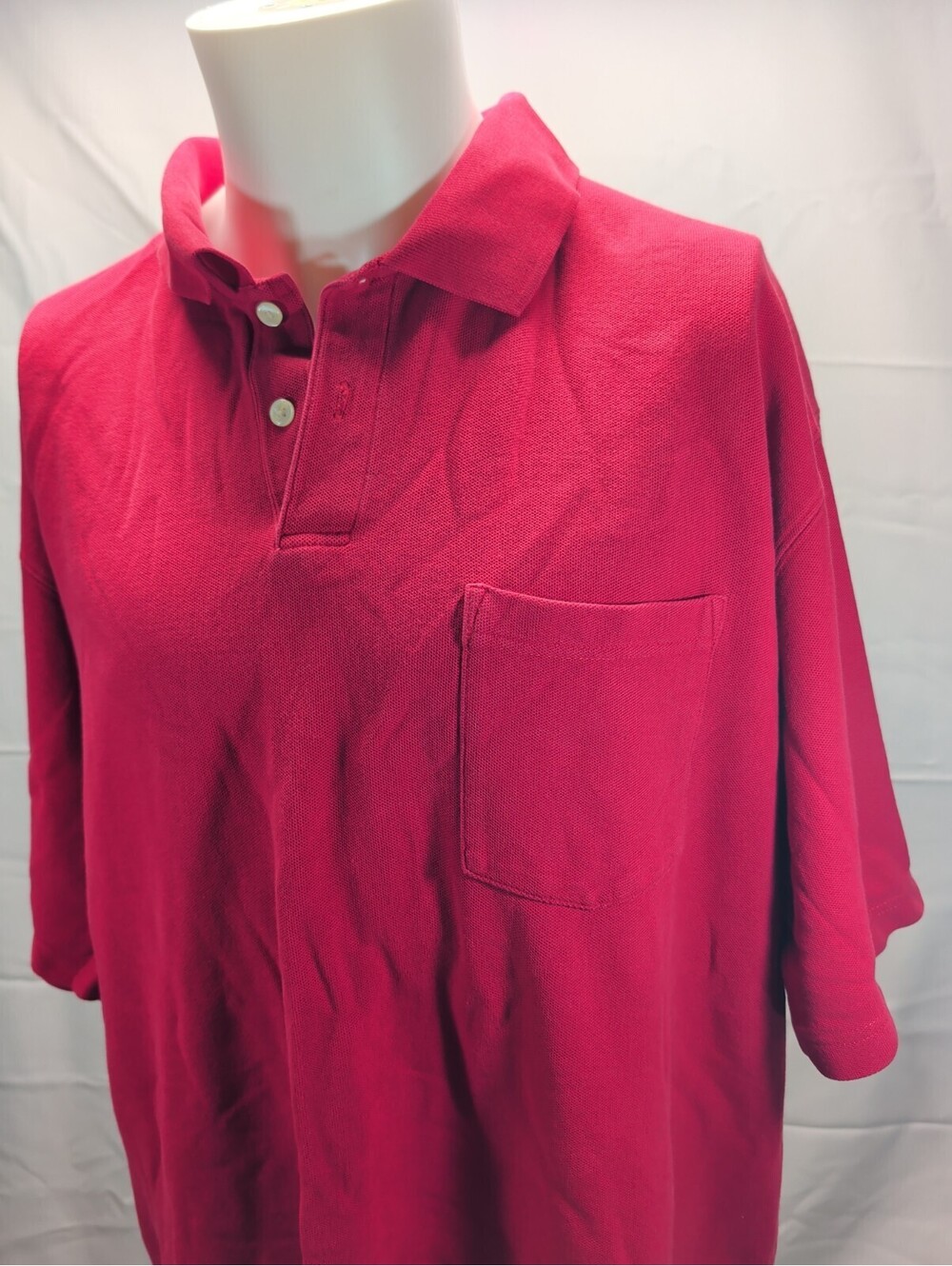Vintage LL Bean Red Polo Shirt 99's Y2K Pocket XXL Tall